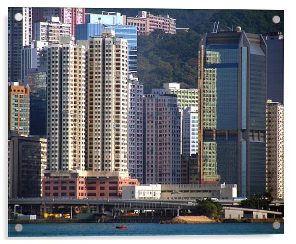 Hong Kong Mainland Acrylic by David Worthington
