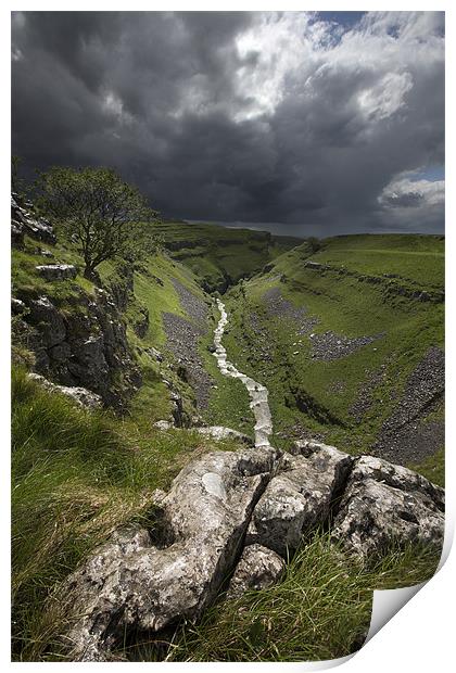 Gordale Beck After The Storm Print by Steve Glover