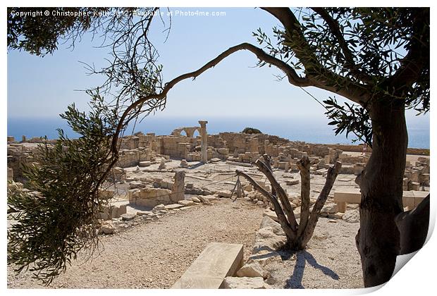 The ruins of Kourion Print by Christopher Kelly