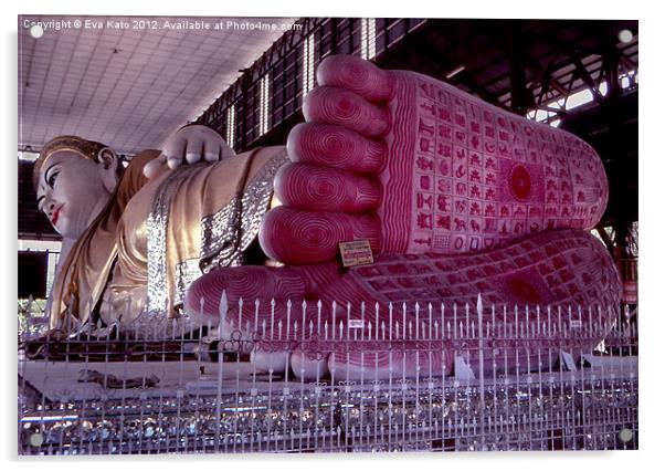 Giant Reclining Buddha Acrylic by Eva Kato