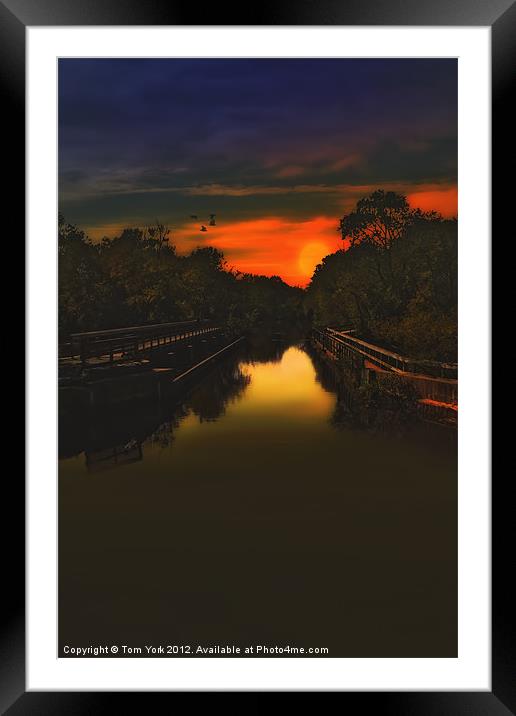 SUNSET AT THE OLD CANAL Framed Mounted Print by Tom York