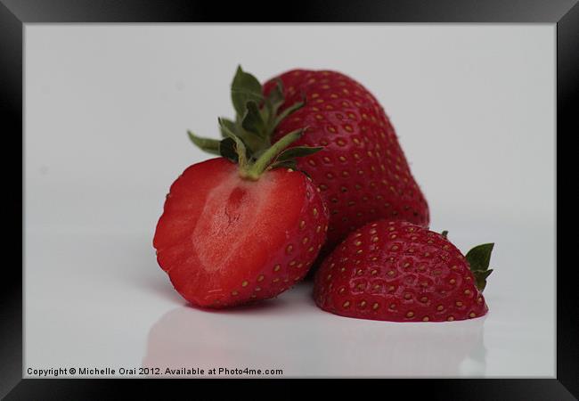 Fresh Strawberries Framed Print by Michelle Orai