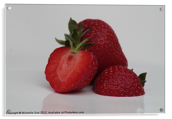 Fresh Strawberries Acrylic by Michelle Orai