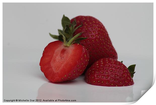 Fresh Strawberries Print by Michelle Orai