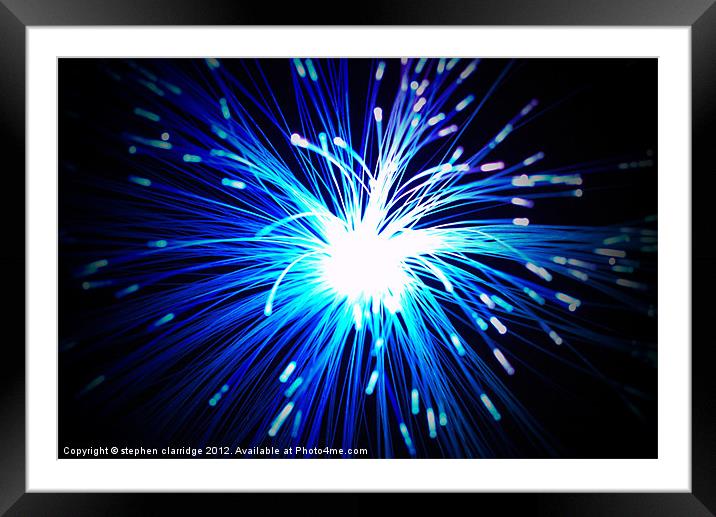 Blue fiber optics Framed Mounted Print by stephen clarridge