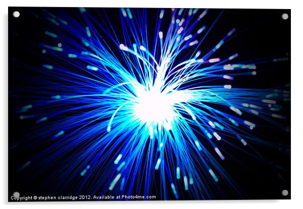 Blue fiber optics Acrylic by stephen clarridge