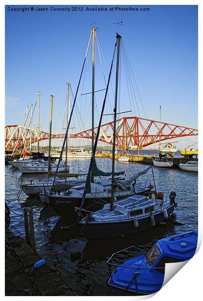 Boats At South Queensferry Print by Jason Connolly