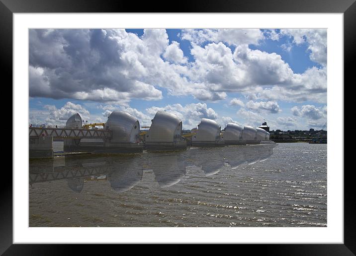 Thames Flood Barrier Framed Mounted Print by David French