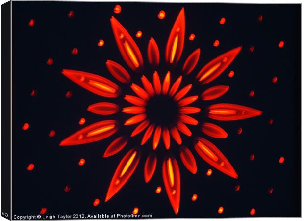 Neon Flower Canvas Print by Leigh Taylor
