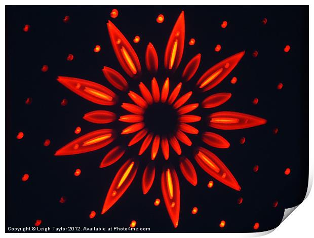 Neon Flower Print by Leigh Taylor