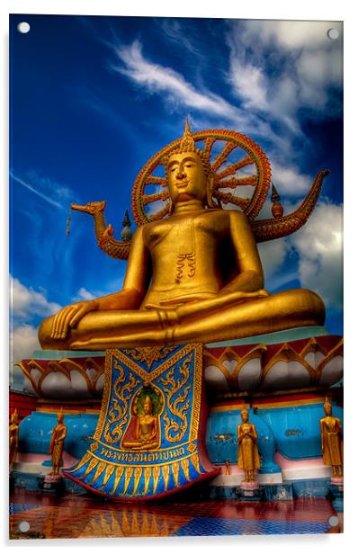 Golden Buddha Acrylic by Adrian Evans