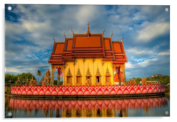 Buddha Temple Acrylic by Adrian Evans