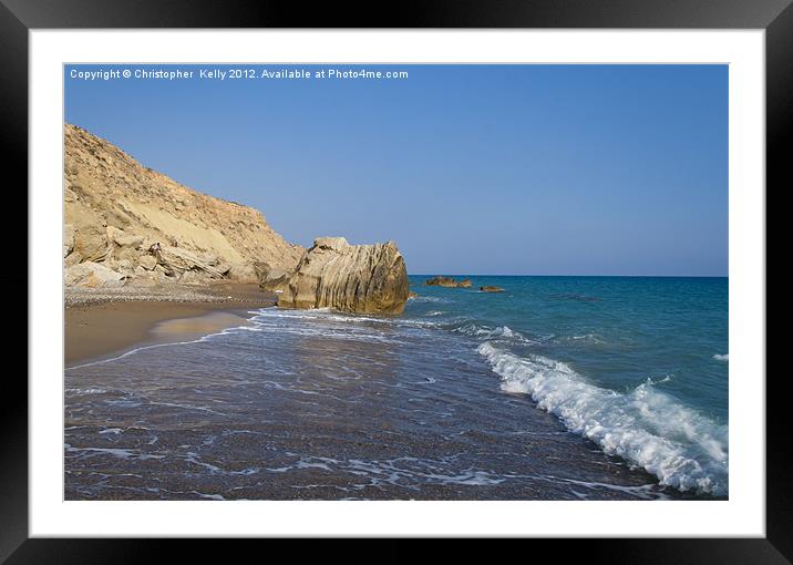 Pissouri beach Framed Mounted Print by Christopher Kelly
