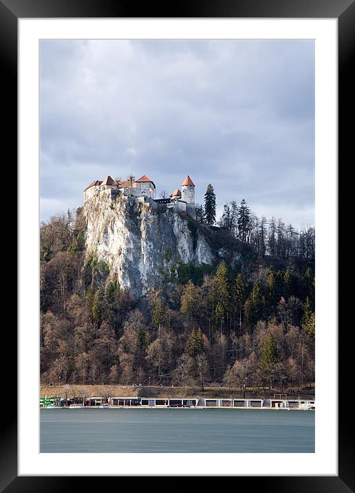 Lake Bled castle Framed Mounted Print by Ian Middleton