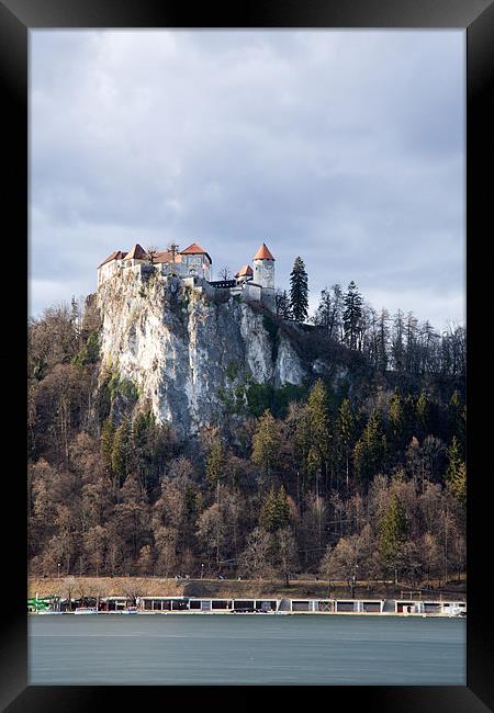 Lake Bled castle Framed Print by Ian Middleton