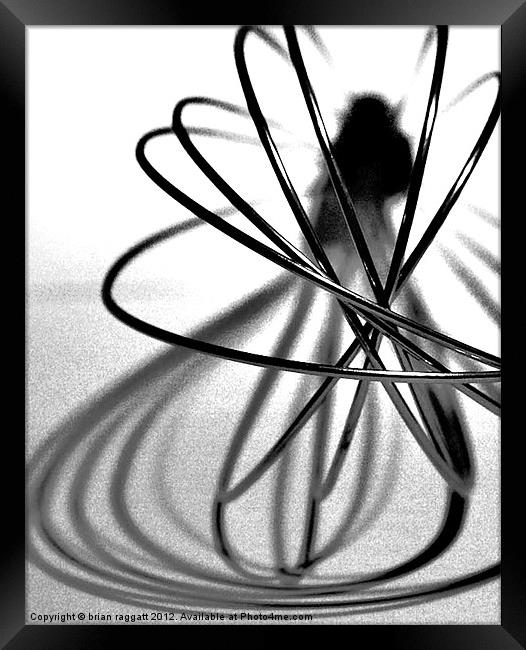 Abstract- Kitchen Whisk BW Framed Print by Brian  Raggatt