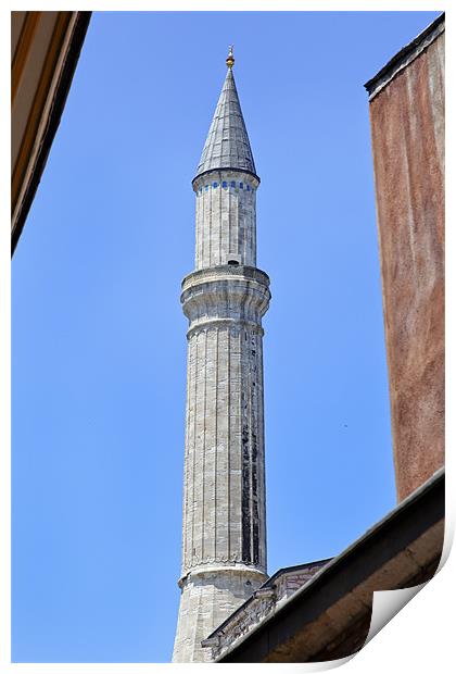 Calling Tower Hagia Sophia Print by Arfabita  