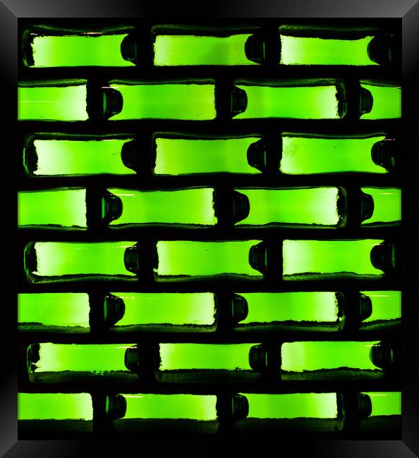 Green Beer Bottle Wall Framed Print by Martyn Taylor
