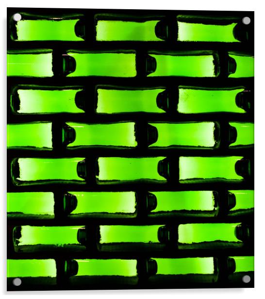 Green Beer Bottle Wall Acrylic by Martyn Taylor