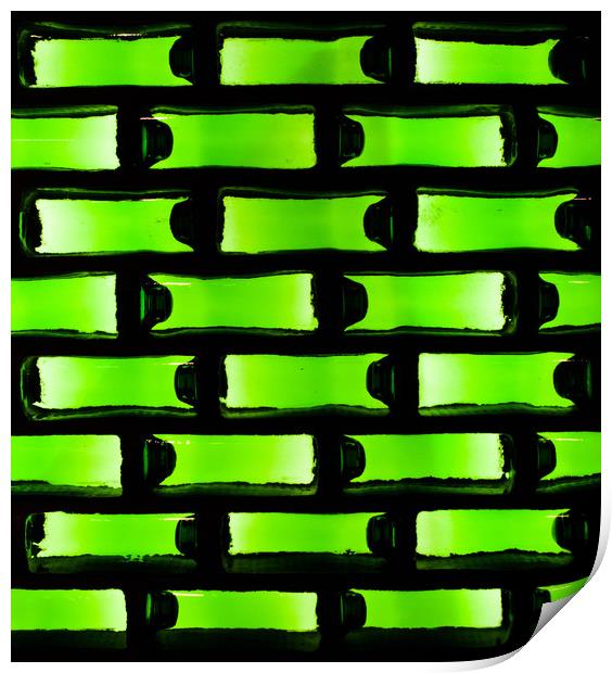 Green Beer Bottle Wall Print by Martyn Taylor