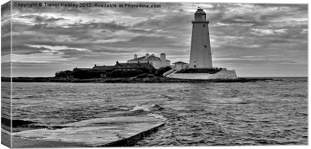 St Mary's Lighthouse Canvas Print by Trevor Kersley RIP