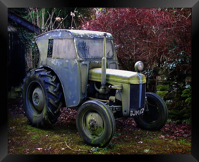 Disused tractor Framed Print by David Worthington