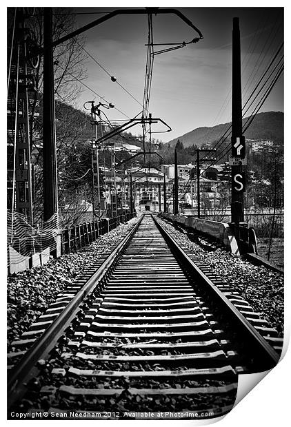 Single Track Railway Line Print by Sean Needham