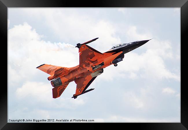 Dutch F16 Fighter Framed Print by John Biggadike