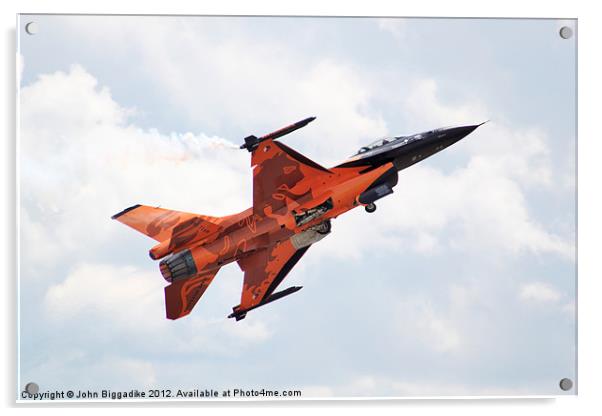Dutch F16 Fighter Acrylic by John Biggadike