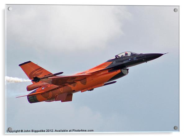 Dutch F16 Fighter 2 Acrylic by John Biggadike