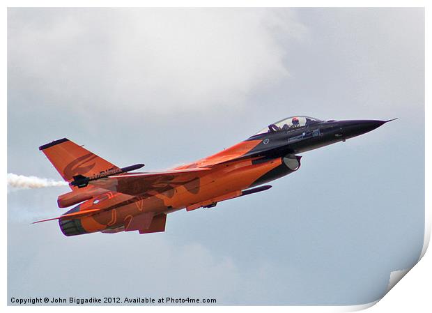 Dutch F16 Fighter 2 Print by John Biggadike