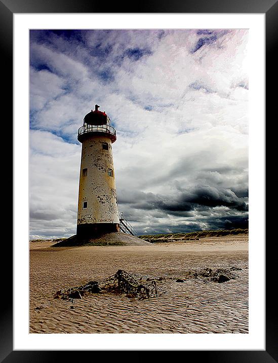 Talacre Lighthouse: A Beacon Amidst Storm Framed Mounted Print by Graham Parry