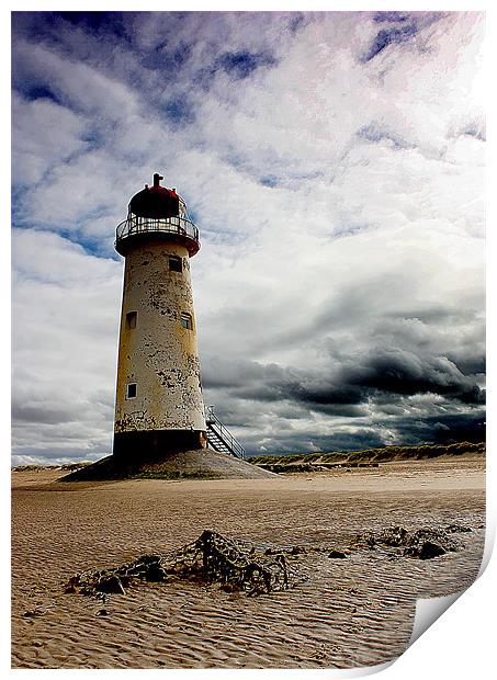 Talacre Lighthouse: A Beacon Amidst Storm Print by Graham Parry