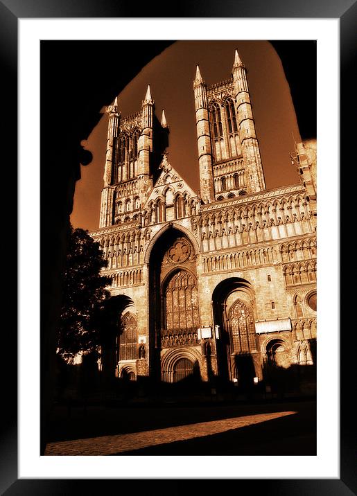 Lincoln Catherdral Framed Mounted Print by Milena Barczak