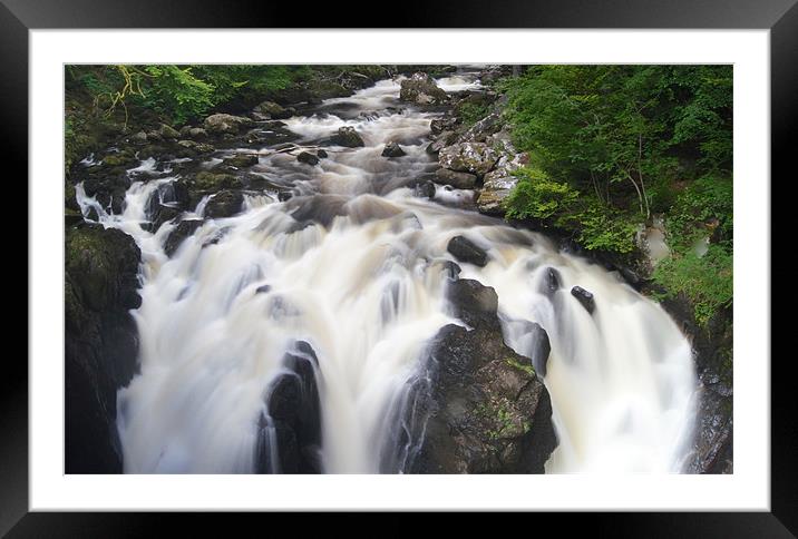 The hermitage waterfall Framed Mounted Print by Edward Linton
