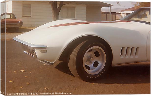 1968 Corvette Dreamy White Canvas Print by Daryl Hill