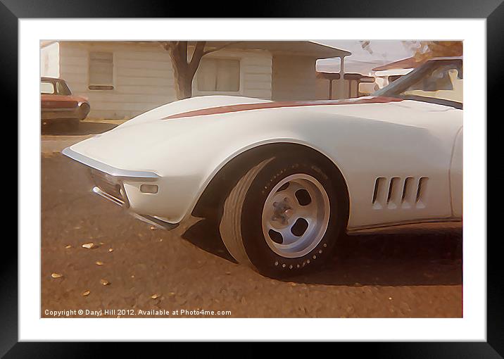 1968 Corvette Dreamy White Framed Mounted Print by Daryl Hill
