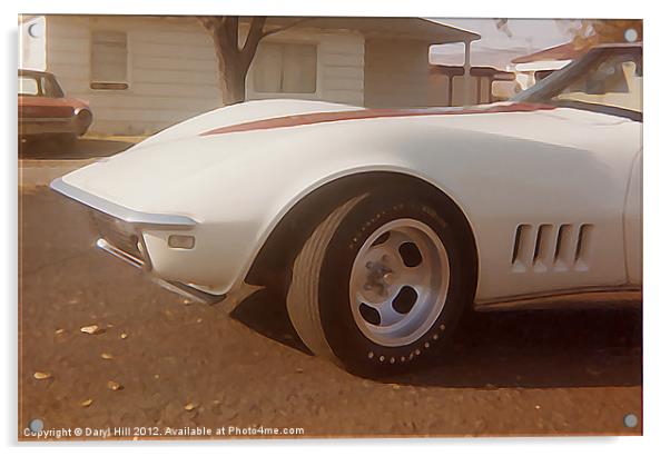 1968 Corvette Dreamy White Acrylic by Daryl Hill