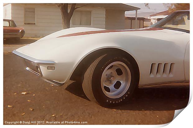 1968 Corvette Dreamy White Print by Daryl Hill