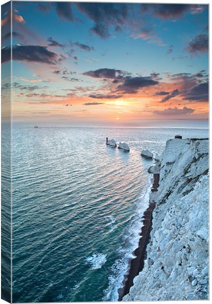 Isle of Wight Needles Sunset Canvas Print by Barry Maytum