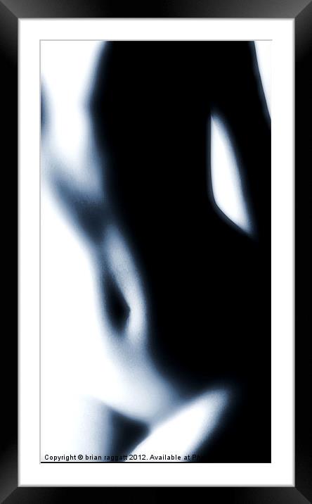 Nude Torso Framed Mounted Print by Brian  Raggatt