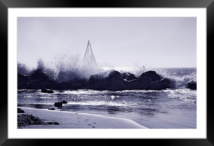 Breaking surf Framed Mounted Print by David Worthington