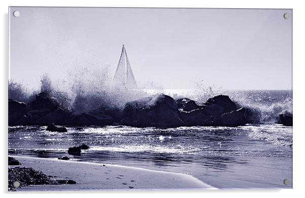Breaking surf Acrylic by David Worthington