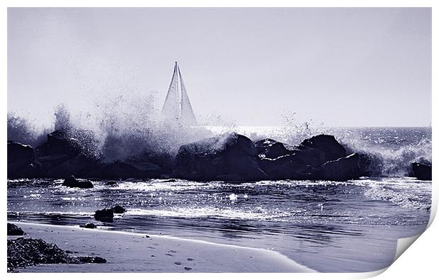 Breaking surf Print by David Worthington