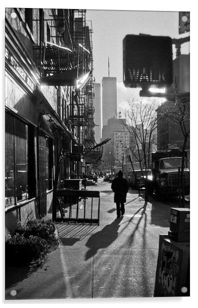 Walk New York, 1980s Acrylic by Gary Eason