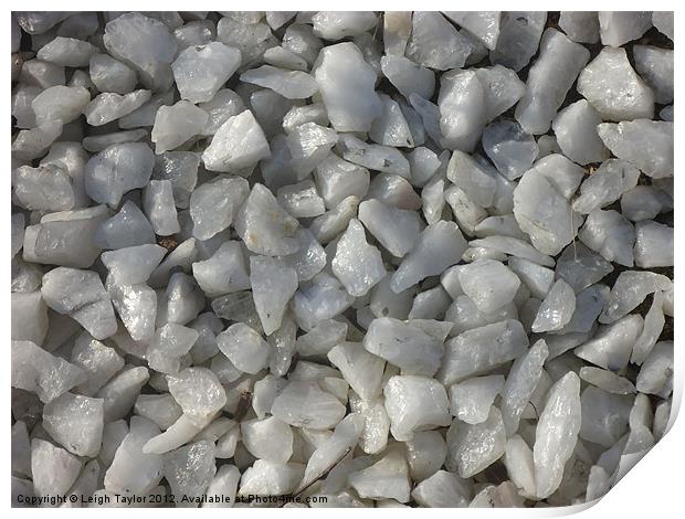 White Gravel Print by Leigh Taylor