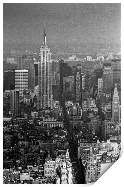 Midtown Manhattan winter 1980s Print by Gary Eason