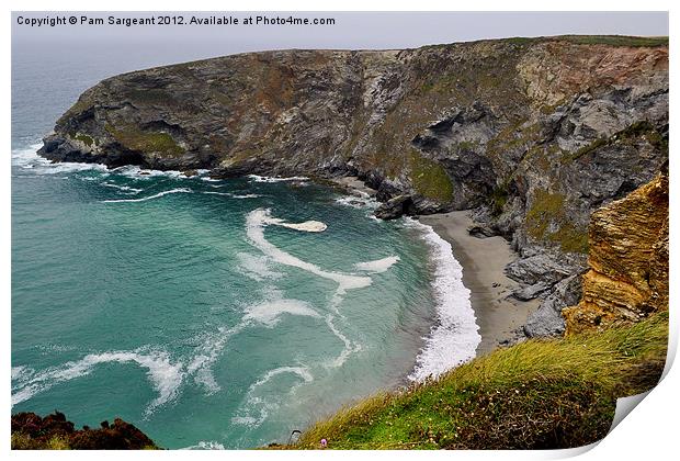 Cornish Coastline - Hells Mouth Print by Pam Sargeant