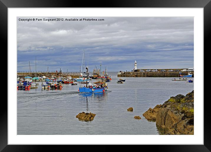 Boats in the Harbour Framed Mounted Print by Pam Sargeant