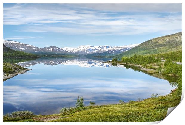 Lake Øvre Sjodalsvatnet Print by World Images